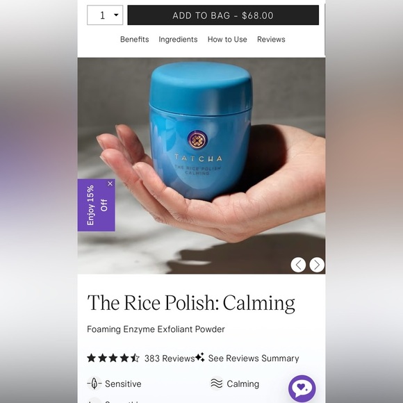 Tatcha Rice Polish Calming 60g NIB - Picture 3 of 4